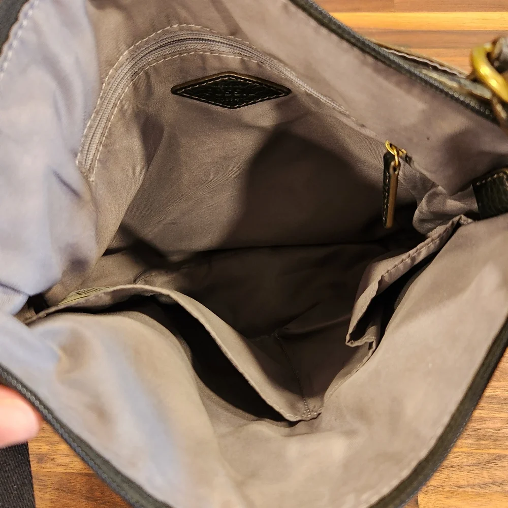 Fossil Black Leather Adjustable Crossbody Purse